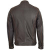 Mens Classic Leather Biker Style Zip Jacket Ethan Brown 1