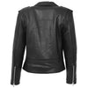 Womens Leather Biker Brando Style Jacket Holly Black 1