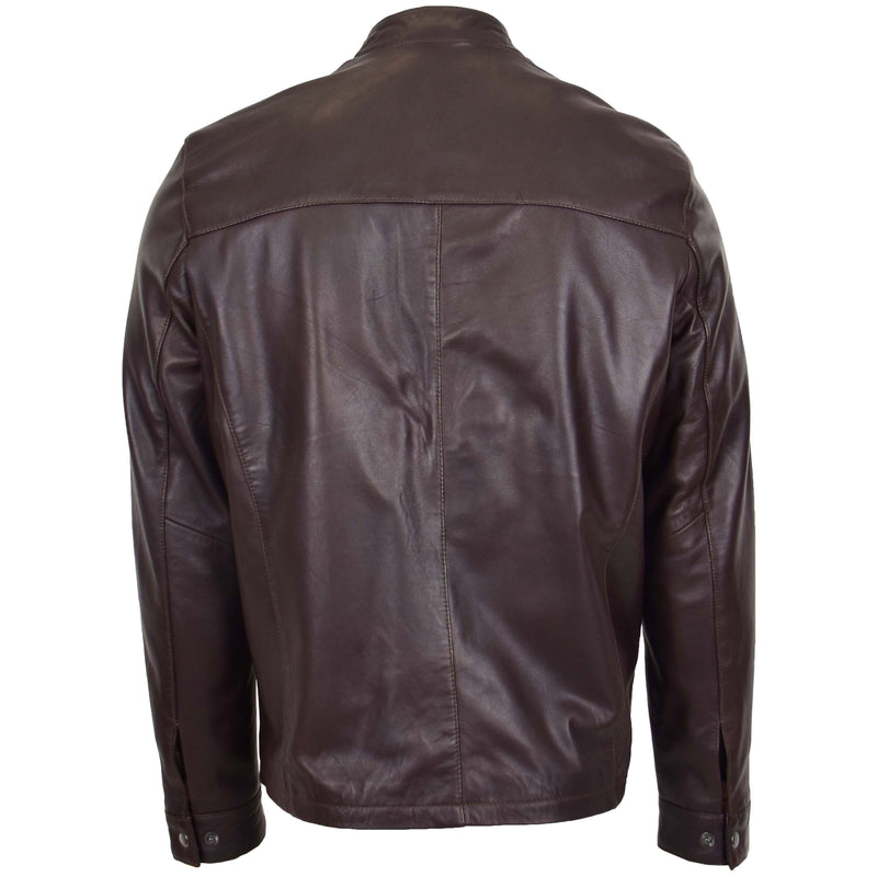 Mens Leather Standing Collar Jacket Paul Brown 1