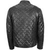 Mens Leather Quilted Anorak Style Jacket Jeff Black 1