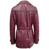 Womens Leather Double Breasted Trench Coat Sienna Burgundy 1