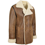 Mens Double Breasted Sheepskin Jacket Theo Cognac 2
