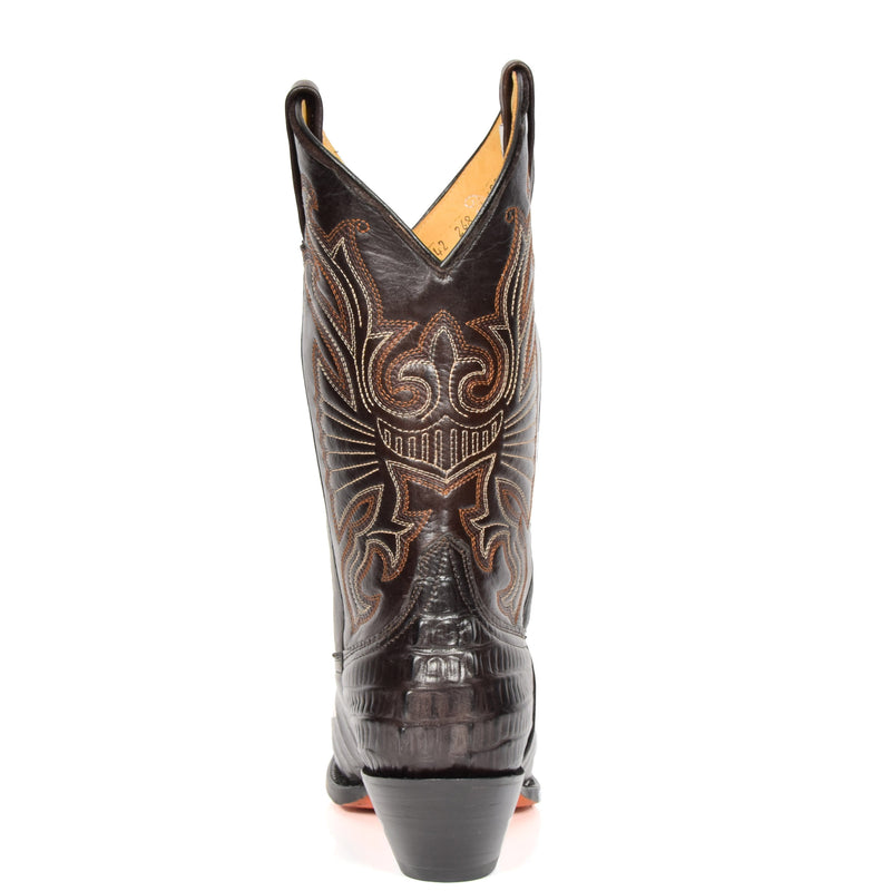 boots with eagle stitching design