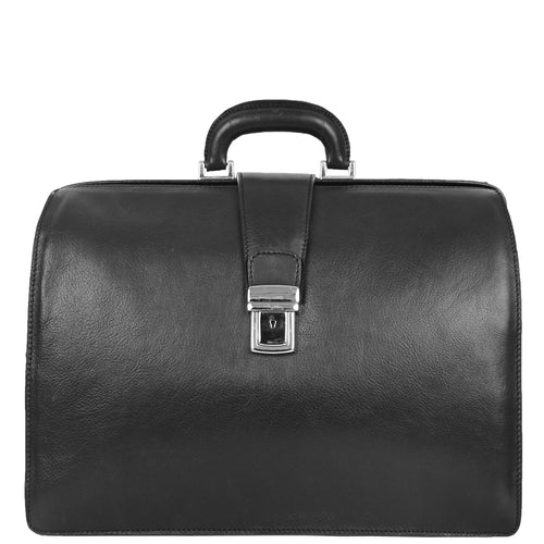 Real Leather Doctors Briefcase Gladstone Bag Ashford Black 2