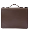 Real Leather Portfolio Case with Carry Handle HL49 Brown