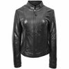 Womens Real Leather Casual Biker Jacket Zoe Black 2