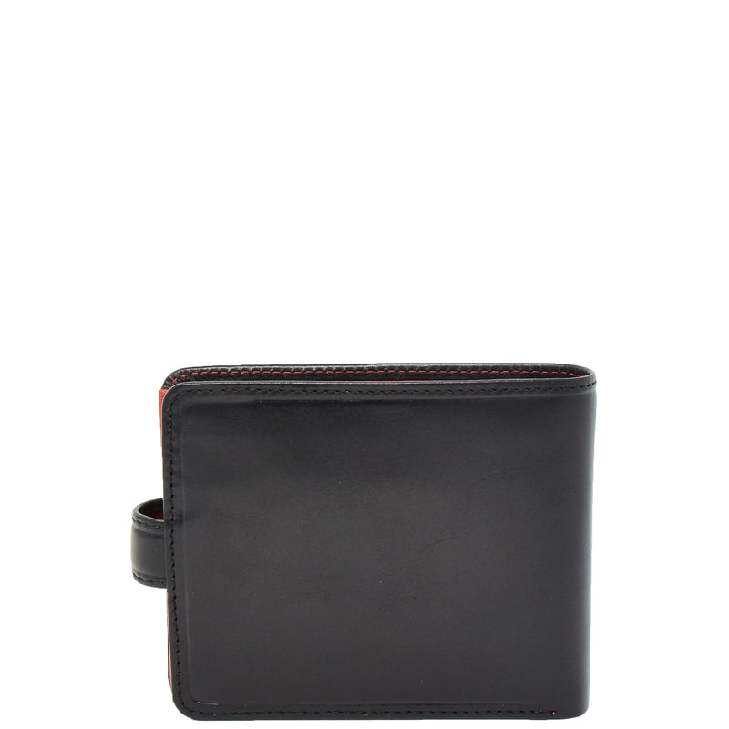 Mens Premium Leather Two Tone Wallet Hobart Black 3