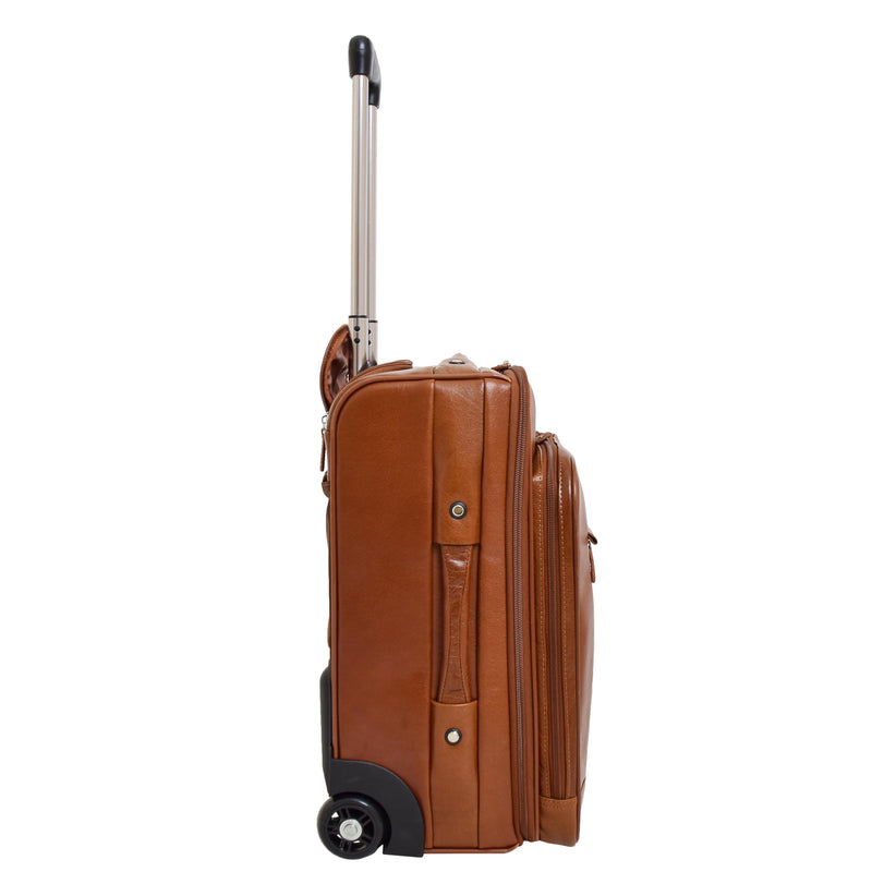 Exclusive Leather Cabin Size Suitcase Kingston Tan 3