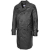 Mens Leather 3/4 Length Greatcoat Submarine Black 3