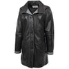 Womens Leather Coat 3/4 Length Classic Style Margaret Black Grey 3