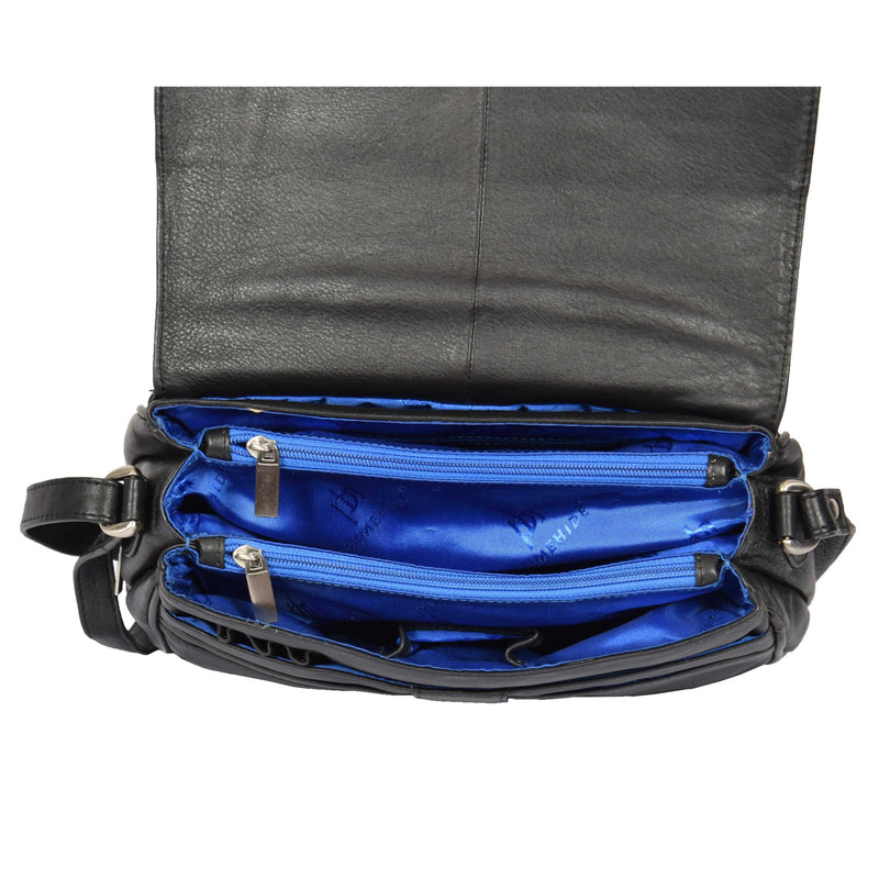 ladies bag with middle zip divider sections 