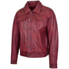 Mens Leather Lee Rider Casual Jacket Terry Burgundy 3