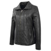 Womens Classic Zip Fastening Leather Jacket Julia Black 4