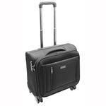 Made from durable polyester/Polyimide and complete with high quality zip pullers. It features a top carry handle, self locking telescopic handle, two front pockets and TSA approved integrated combination lock. Inside there are one packing straps and open compartments, one of the compartments is padded and suitable for a laptop. 5