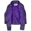 Womens Real Leather Biker Cross Zip Fashion Jacket Remi Purple 5