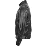 Men's Standing Collar Leather Jacket Tony Black 4