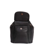 black backpack with front magnetic pocket