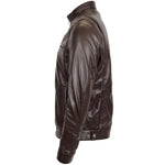 Men's Standing Collar Leather Jacket Tony Brown 4