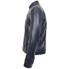 Mens Real Leather Biker Jacket Archie Navy Blue 4