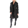 knee length black fur coat