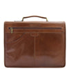 Mens Leather Briefcase Cross Body Bag Buckerell Chestnut Tan 3