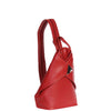 ladies red leather backpack