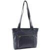 Womens Leather Classic Shopper Shoulder Bag Amelia Navy 2