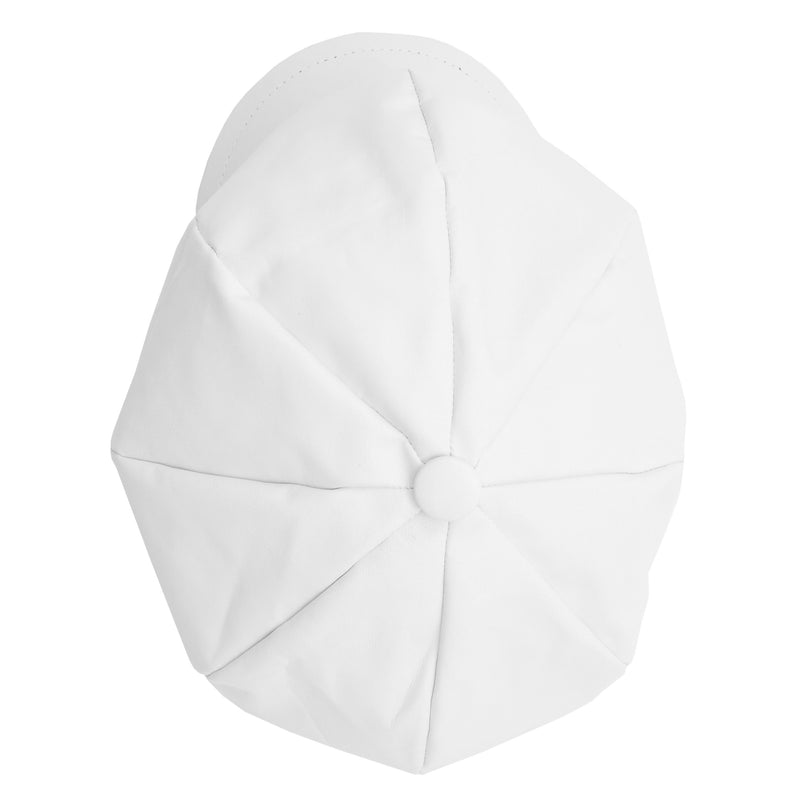 Womens Real Leather Peaked Beret Cap Ballon White 3