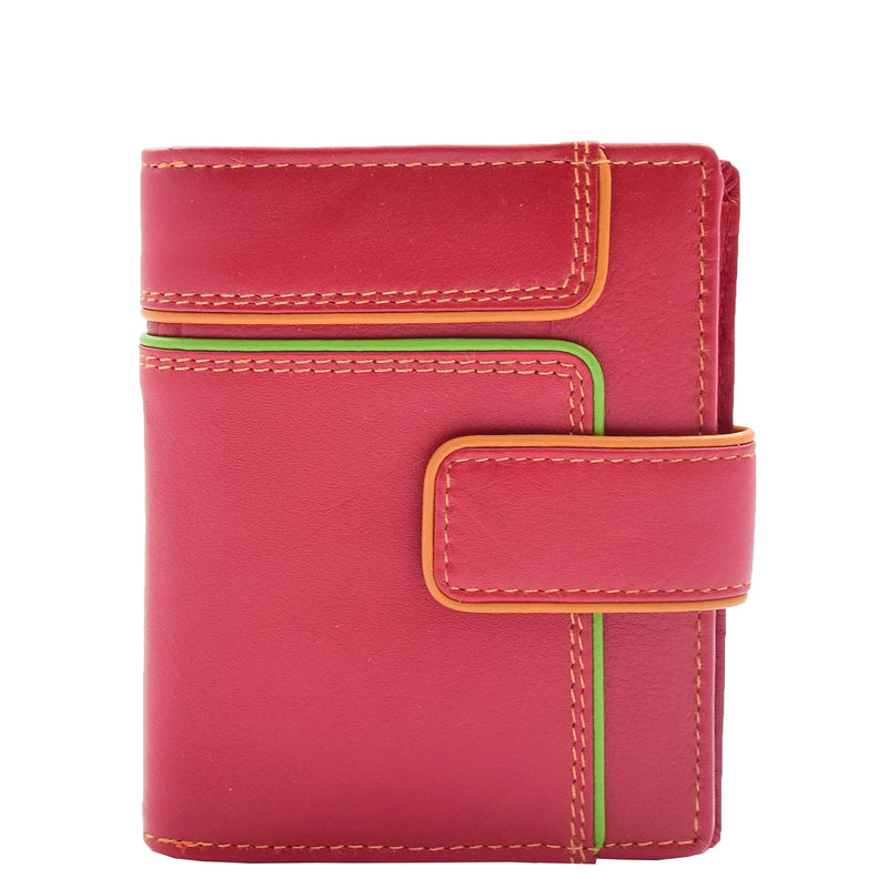 Womens Bifold Leather Purse Booklet Style Wallet HOL117 Red 6