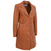 Womens 3/4 Length Soft Leather Classic Coat Macey Tan 4