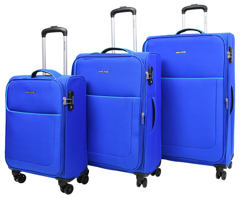 Four Wheel Lightweight Soft Suitcase Luggage TSA Lock HL22 Blue