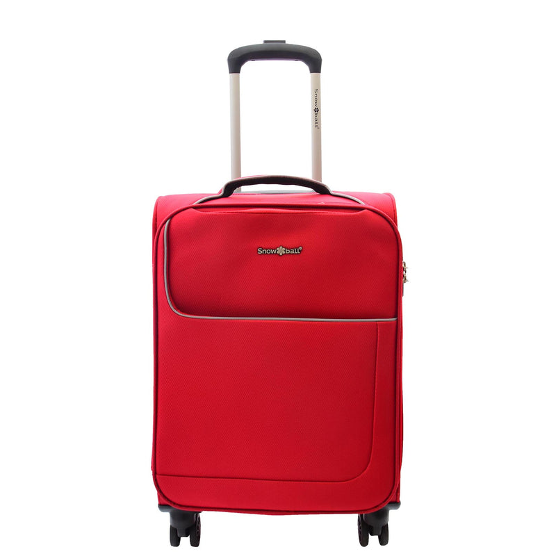 Cabin Size 4 Wheel  Hand Luggage Lightweight Soft Suitcase HL22 Red 2
