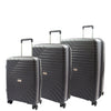 Four Wheel Suitcases Expandable Solid Hard Shell PP Luggage Travel Bags Horizon Black