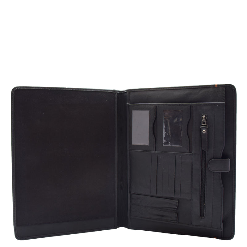 Real Leather Note Pad Portfolio Case Ebury Black 1