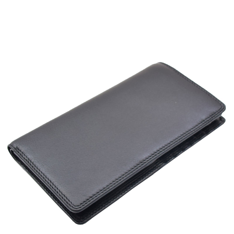 Real Leather Vertical Bifold Breast Wallet HOL120 Black 3
