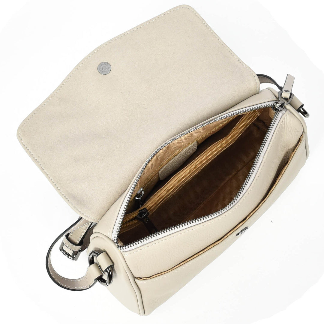 Womens Real Leather Cross Body Bag Small Organiser Classic Style Colette Off White-6