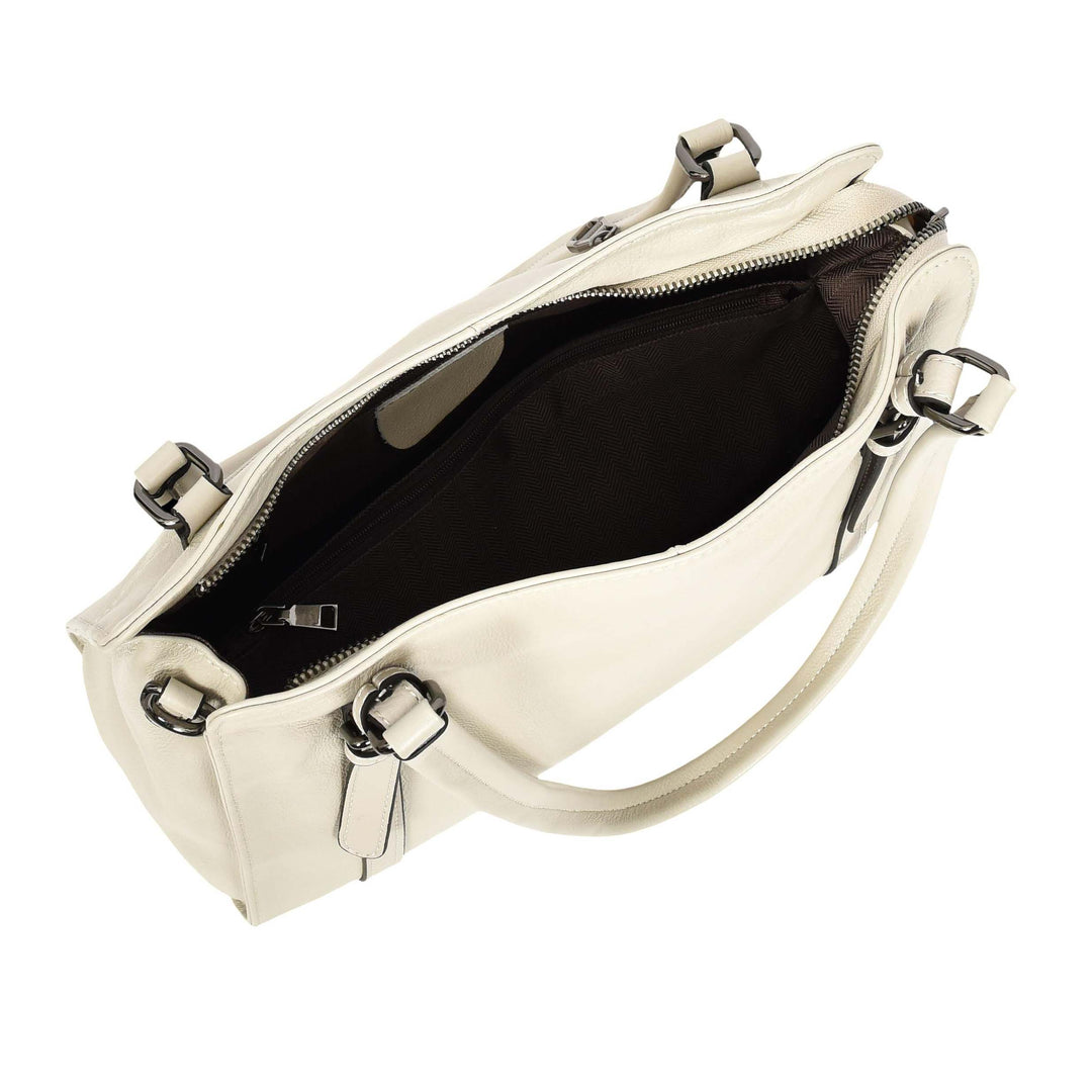 Women's Real Leather Shoulder Bag Classic 2-in-1 Adjustable Strap Timeless Design Hilda Taupe