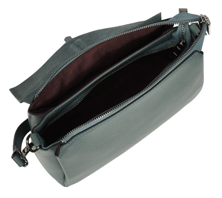Women's Premium Leather Shoulder Bag 2-in-1 Style Handbag  Zelia Teal