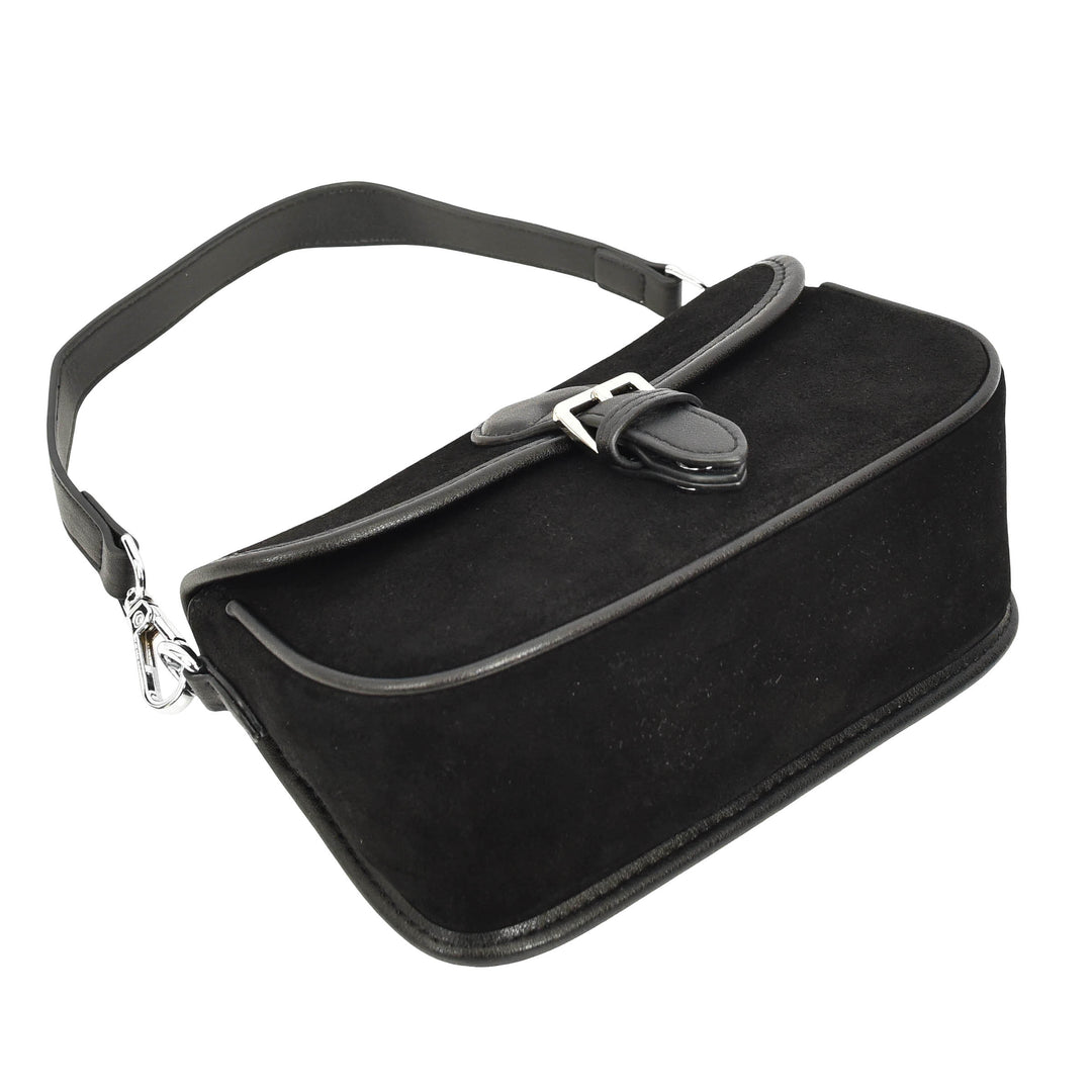 Women’s Real Suede Crossbody Bag Small Handbag Elodie Black 7