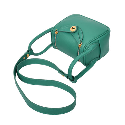 Womens Faux Leather Mini Shoulder Bag Celeste Green 4