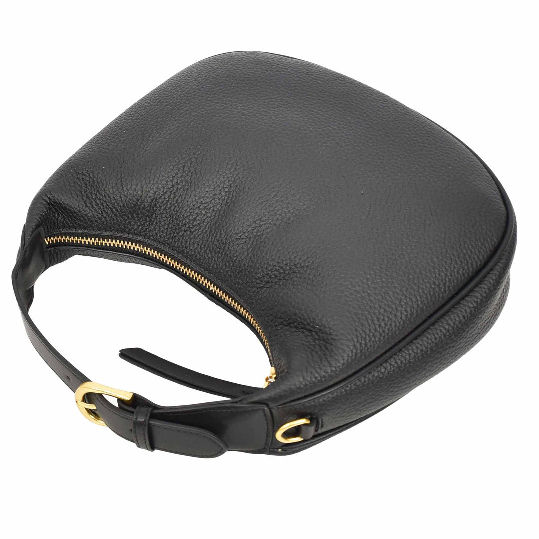 Women's Oval Shoulder Bag Leather Hobo Purse Dakota Black 7