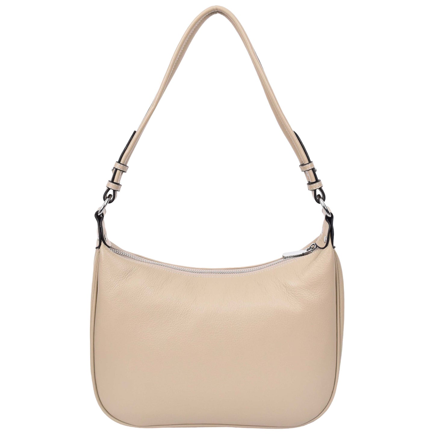 Womens Leather Hobo Style Shoulder Bag Daphne Taupe 1