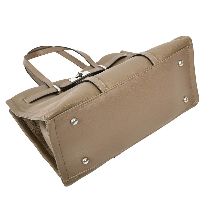 Women's Real Leather Handbag Detachable Strap Shoulder Bag Raven Khaki 6