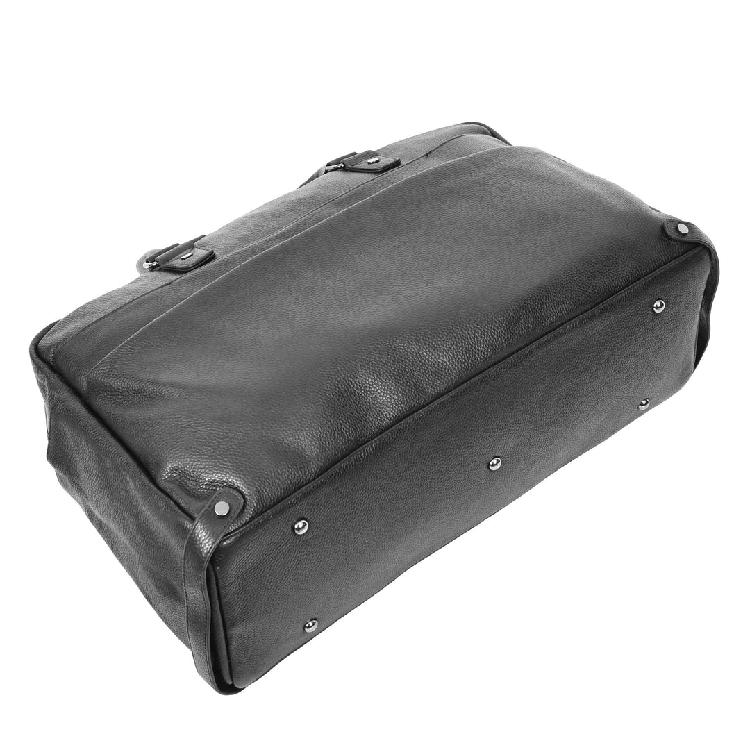 Leather Holdall Weekend Bag Langley Black 5