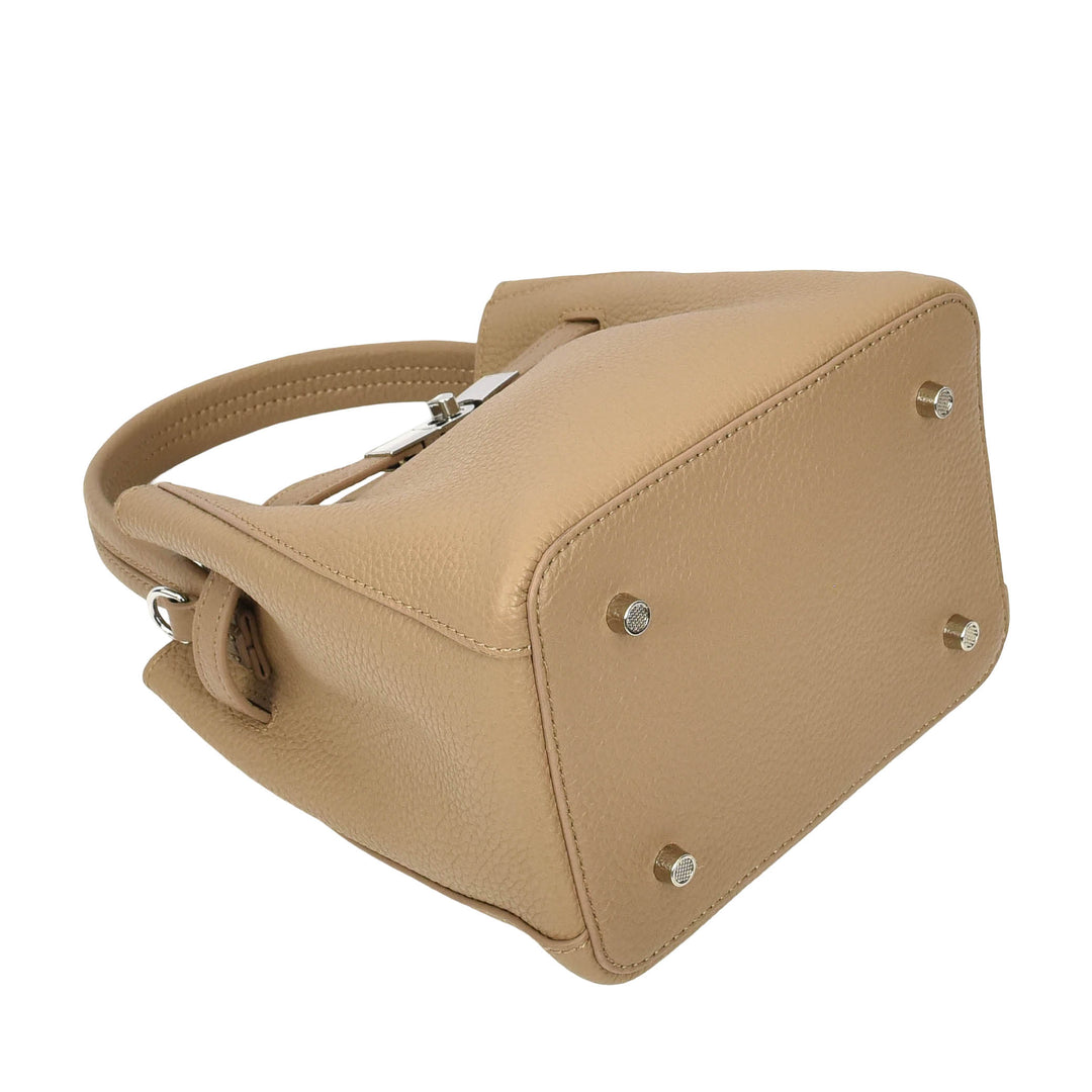 Women’s Small Handbag with Detachable Strap & Removable Zip Pouch Stacey Tan 6