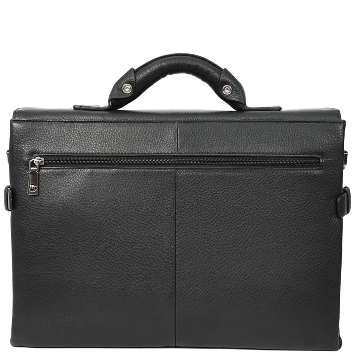 Mens Real Leather Briefcase Cross Body Organiser Work Office Messenger Bag Benin Black-2