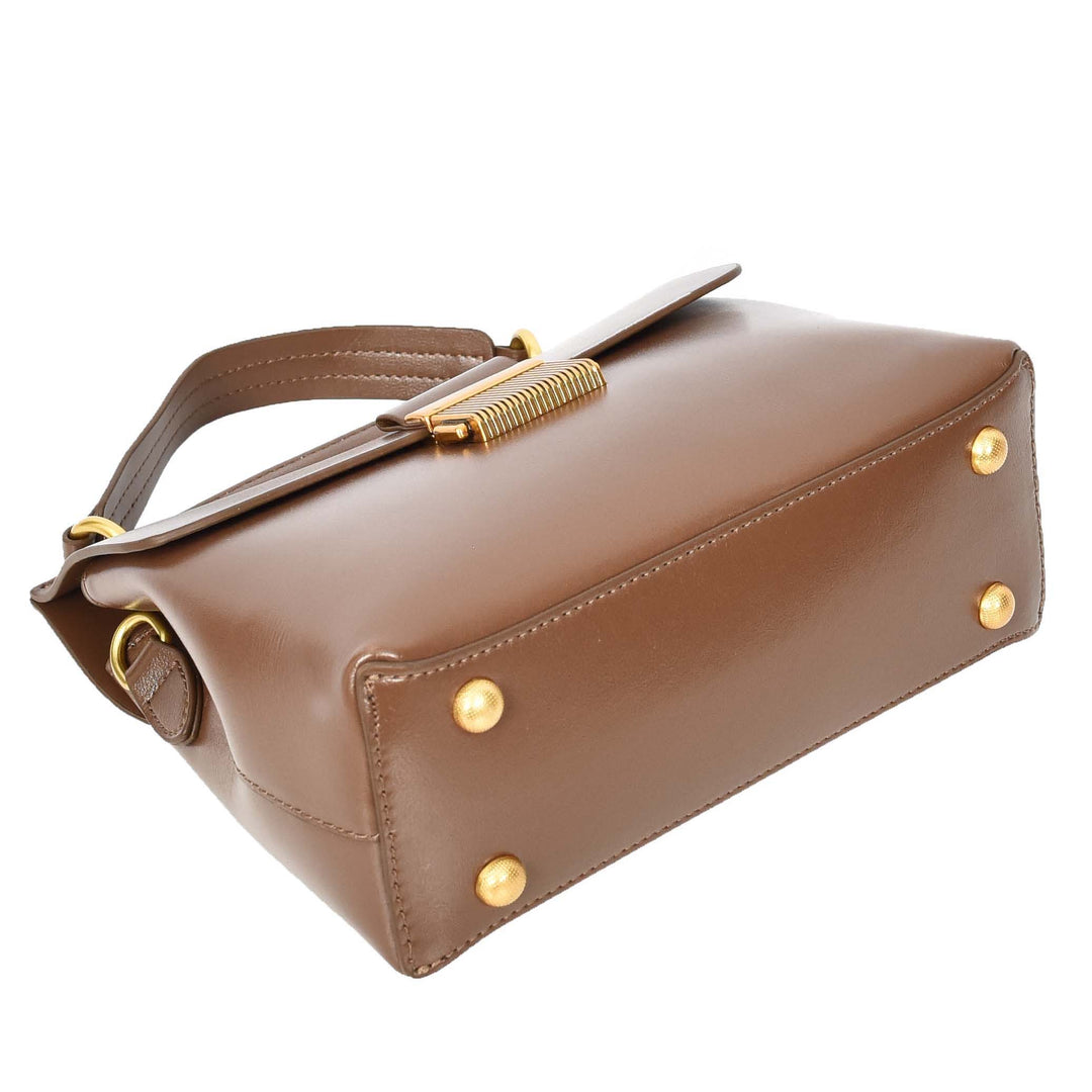 Womens Real Leather Small Handbag Gabriella Khaki