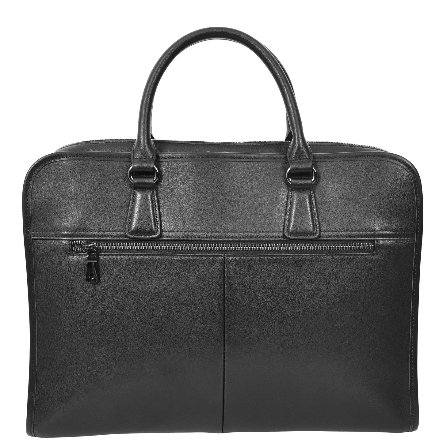 Real Leather Cross Body Briefcase Belmont Black 1