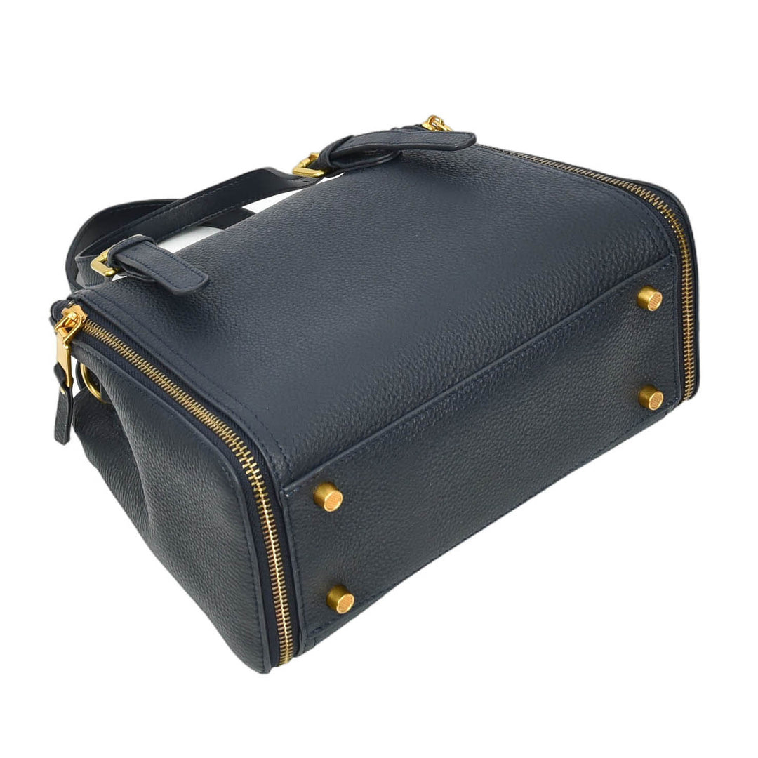 Womens Real Leather Handbag Small Size Top-Handle Style Juniper Blue-6