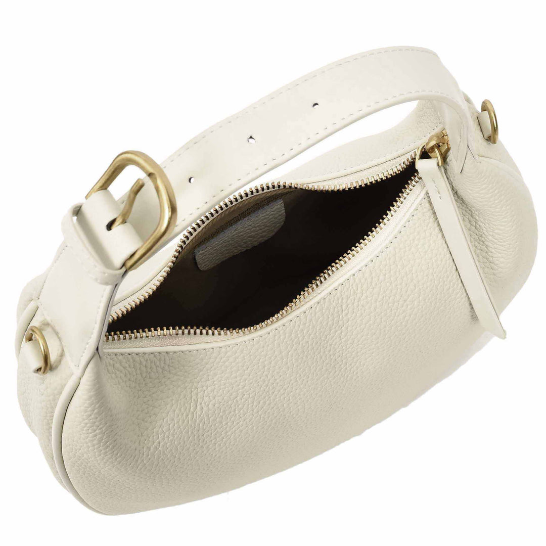 Women's Oval Shoulder Bag Leather Hobo Purse Dakota White 7